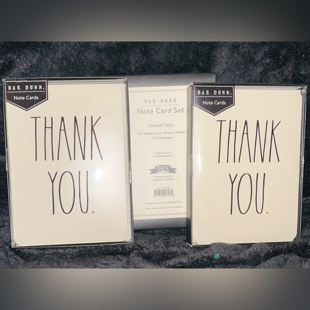 Rae Dunn | NWT/ NIB THANK YOU. Blank Note Cards in Ivory  & Black